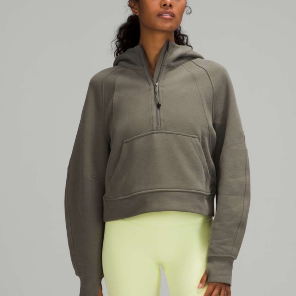 Lululemon Athletica Dark Green Half-Zip Hoodie W HOOD